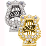 Crown Pearl Badge with 2 Diamonds