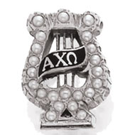 White Gold Crown Pearl Badge