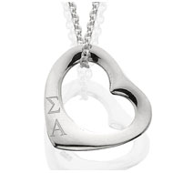 Sterling Silver Pierced Heart Necklace