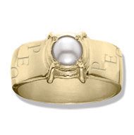 Sleek Ring with Cultured Pearl