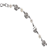 Whimsical Rose & Pearl Bracelet
