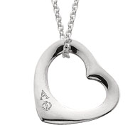 Sterling Silver Pierced Heart Necklace