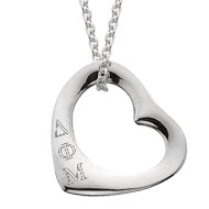Pierced Heart Necklace with Engraving
