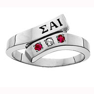 NEW! Swirl Ring Alternating Rubies and Diamond
