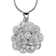 CZ Carnation Necklace