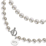 Simulated Pearl Toggle Necklace
