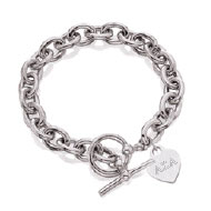Cable Bracelet with Engraved Heart
