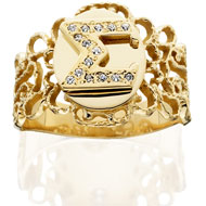 Aurora Filigree Ring with Cubic Zirconias