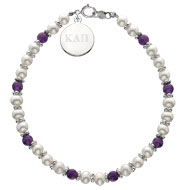 Amethyst and Pearl Bracelet with engraved tag