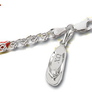 Sterling Silver Heart Bracelet with Sandal