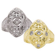 Edwardian Ring with Cubic Zirconia Accents