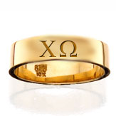 Narrow Band Incised Letter Ring