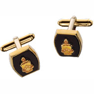 Barrel Onyx Crest Cufflinks
