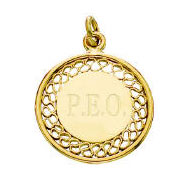 Round Filigree Charm with Engraving