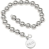 Bead Bracelet with Round P.E.O. Tag