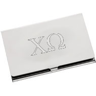 Business Card Case with Chi Omega Engraved