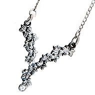 Cascading Ivy Leaf Necklace w/ Diamond