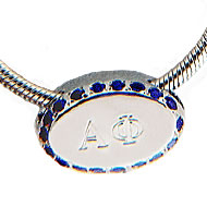 Oval Slide Necklace with sapphires.
