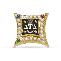 Crown Pearl Badge with Jeweled Points