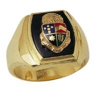Classic Ring with Enameled Crest