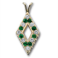 Alternating Diamond & Emerald Pendant