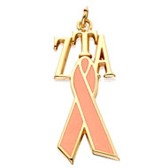 Zeta Tau Alpha Think Pink Ribbon Charm