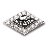 Alternating Crown Pearl and Diamond Badge