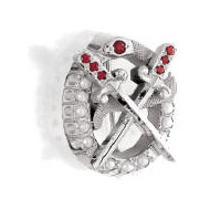 Large Crown Pearl Badge with Ruby Hilts Large Crown Pearl Badge with Ruby Hilts