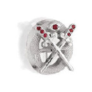 Large Plain Badge with Ruby Hilts Large Plain Badge with Ruby Hilts