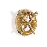 Large Plain Badge with Crown Pearl Hilts Large Plain Badge with Crown Pearl Hilts