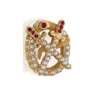 Large Crown Pearl Badge with Ruby Hilts and Pearl Blades Large Crown Pearl Badge with Ruby Hilts and Pearl Blades