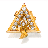 Crown Pearl Badge with Diamond Points