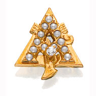 Crown Pearl Badge with Tiffany Diamond