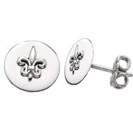 Disk Fleur-de-lis Earrings