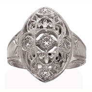 Edwardian Ring with Cubic Zirconia Accents