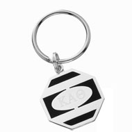 Silver Plate Octagon Keyring