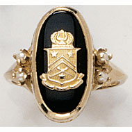 Imperial Onyx Ring with Four Pearls