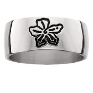 Sterling Silver Pansy Wide Band Ring