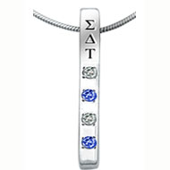 Drop Pendant with Alternating *Sapphires and Cubic Zirconias