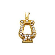 Crown Pearl Lyre Pendant