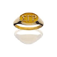 Traditional oval Greek Letter ring