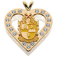 Alpha Sweetheart Pendant with CZ's