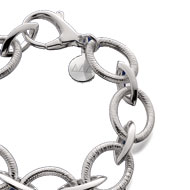 Sterling Silver Coil Bracelet with Round Tag