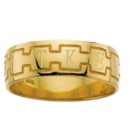 Men's Greek Monogram Band Ring