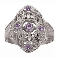 Edwardian Ring with *Amethyst Accents