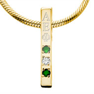 Drop Pendant with Alternating Cubic Zirconia and *Emeralds