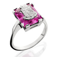 *Pink Sapphire Crest Cushion Ring