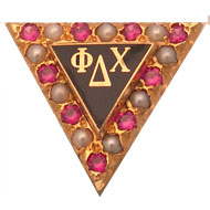 Alternating Pearl and Ruby Badge