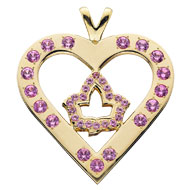 HEART PENDANT WITH IVY LEAF CENTER