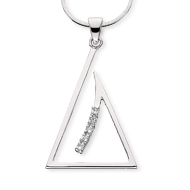 Tri-Angle Necklace with CZ accents